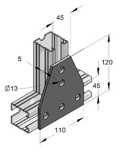 Sarokösszekötő elem C45 Sarokösszekötő elem jobb C45 Sarokösszekötő elem bal C45