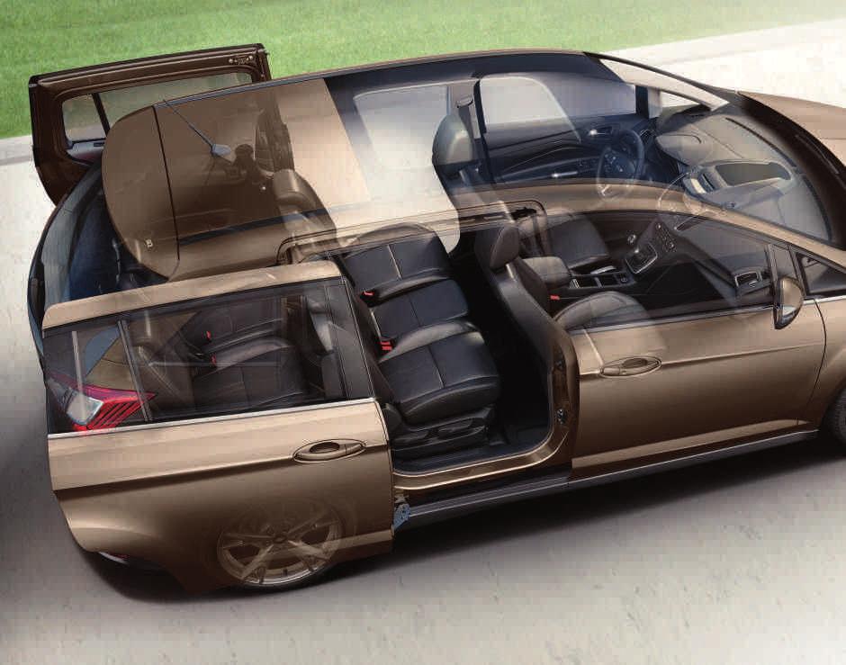 7 üléses Grand C-MAX. Követi a család bővülését. Mindkét oldalon hátsó tolóajtóival és válogatott innovatív jellemzőivel a Ford Grand C-MAX segít Önnek a maximumot kihozni a családi életből.