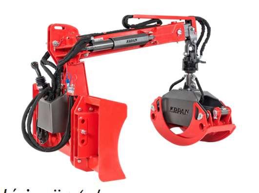 joystick, végtelenített rotátor 45 kn, kanál legnagyobb nyitási szélessége 1700 mm (GR 170 K) kétoldalas kiterjesztés 320 mm, elektromos joystick,
