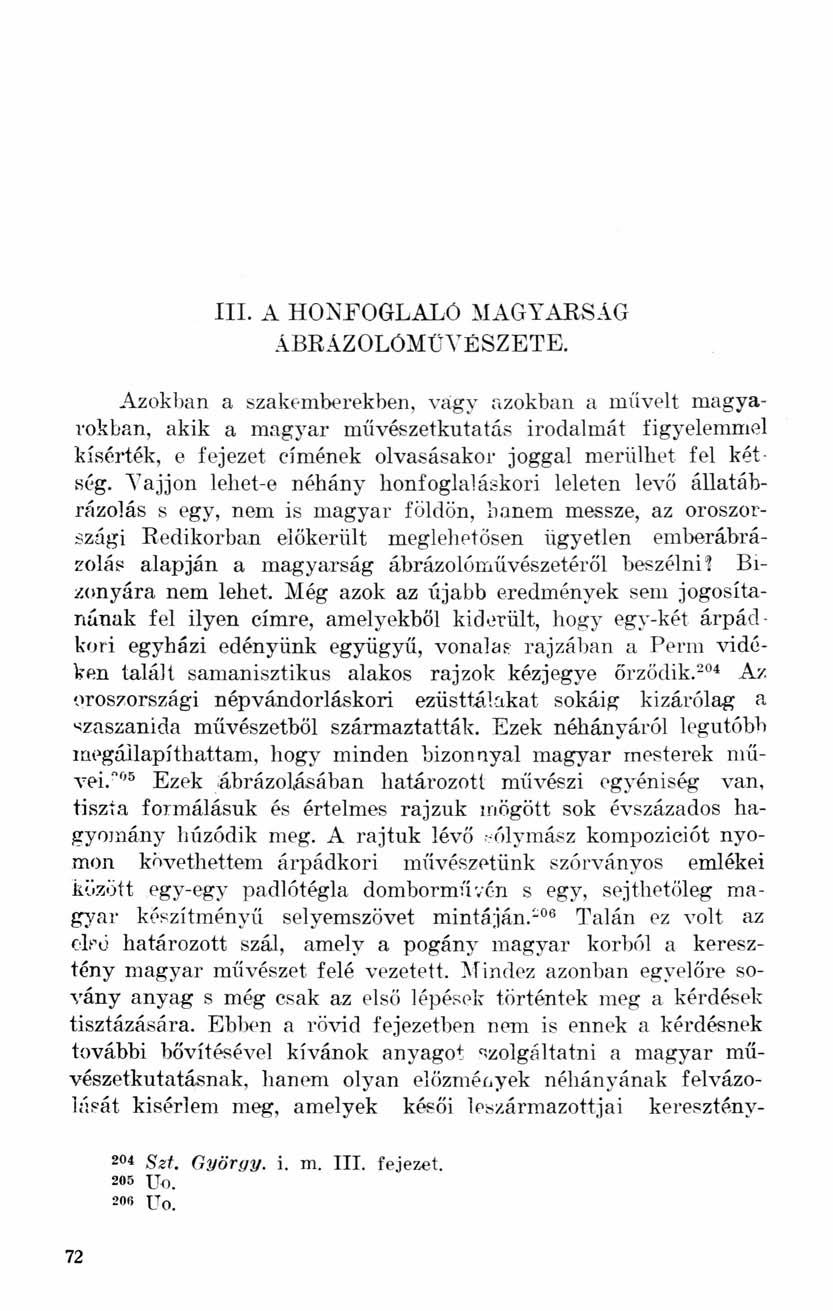 III. A HONFOGLALÓ MAGYARSÁG ÁBRÁZOLÓMŰVÉSZETE.