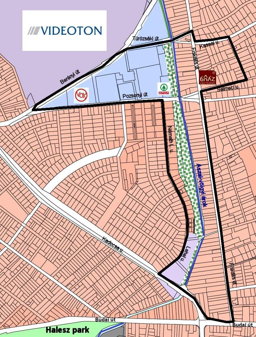 6. térkép: Tervezett Sport és rekreációs övezet (Keleti városrész) akcióterületi integrált projekt Székesfehérvár Forrás: Saját szerkesztés 1.