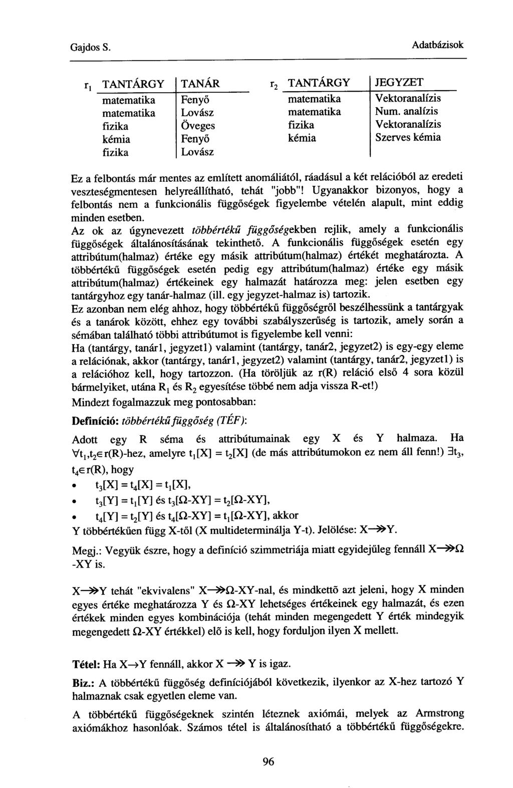r, TANTÁRGY TANÁR r 2 TANTÁRGY JEGYZET matematika matematika fizika kémia fizika Fenyő Lovász Öveges Fenyő Lovász matematika matematika fizika kémia Vektoranalízis Num.