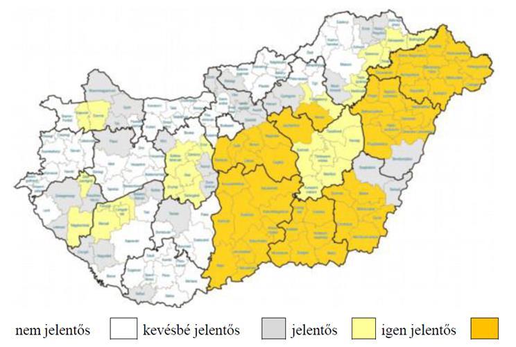 2. ábra: Hazai zöldség-gyümölcs termelésünk területi megoszlása (Forrás, FruitVeb, 2016) A zöldségtermelési szerkezet az utóbbi években átalakult, ezáltal a