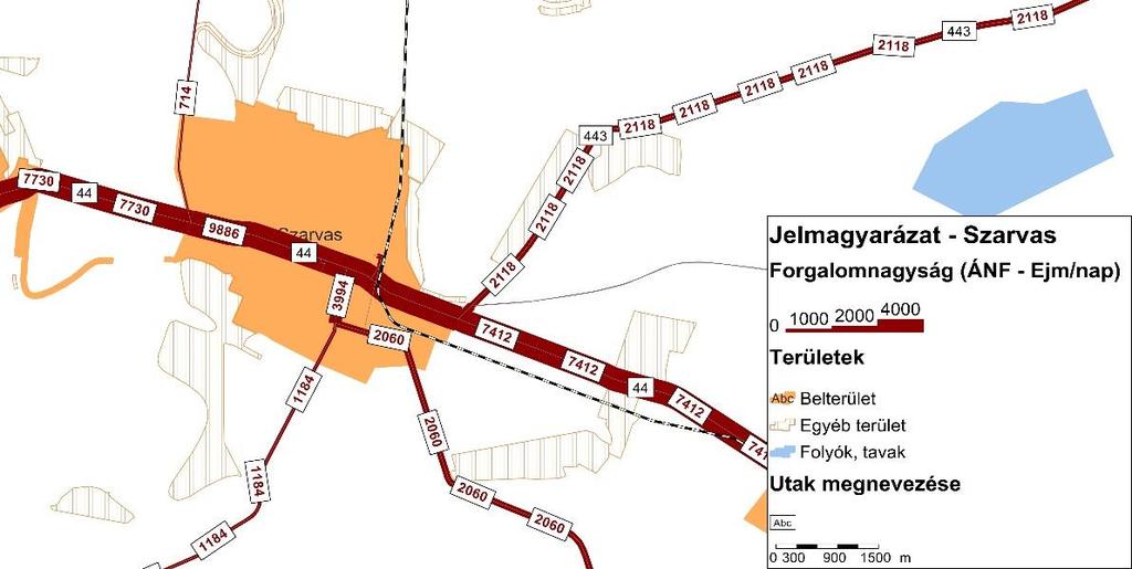 Szarvas Város Integrált Településfejlesztési Stratégiájának Megalapozó Vizsgálata HELYZETFELTÁRÓ- HELYZETELEMZŐ - HELYZETÉRTÉKELŐ MUNKARÉSZEK 155 Forgalmi jellemzők 33.