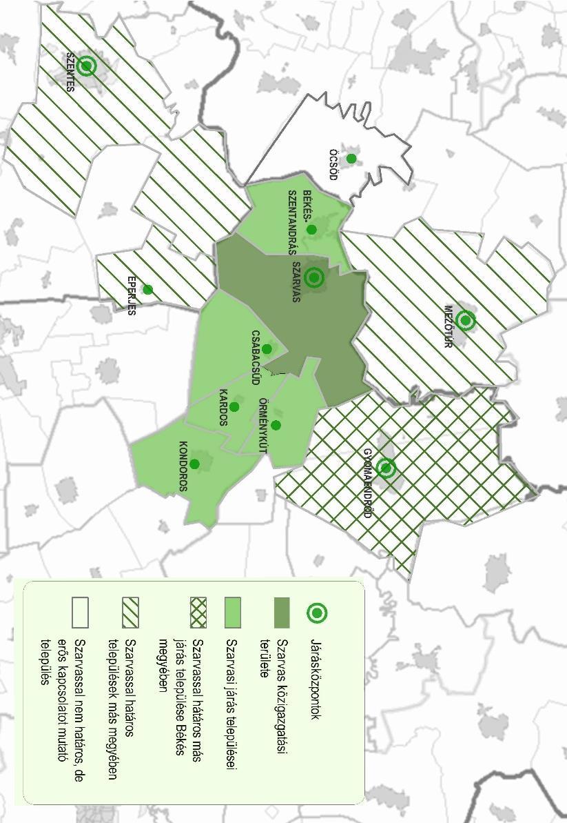 Szarvas Város Integrált Településfejlesztési Stratégiájának Megalapozó Vizsgálata HELYZETFELTÁRÓ- HELYZETELEMZŐ - HELYZETÉRTÉKELŐ MUNKARÉSZEK 20 Szarvas északi szomszédjának számító, Mezőtúrról is