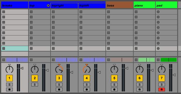 Első mixing példa Stílus: progressive breakbeat. A hangerő és panoráma fejezetben említett mixet most itt folytatjuk.