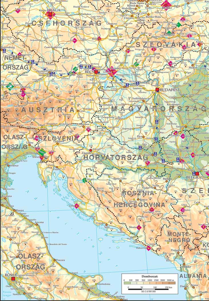 A HON Tours főbb úti céljai
