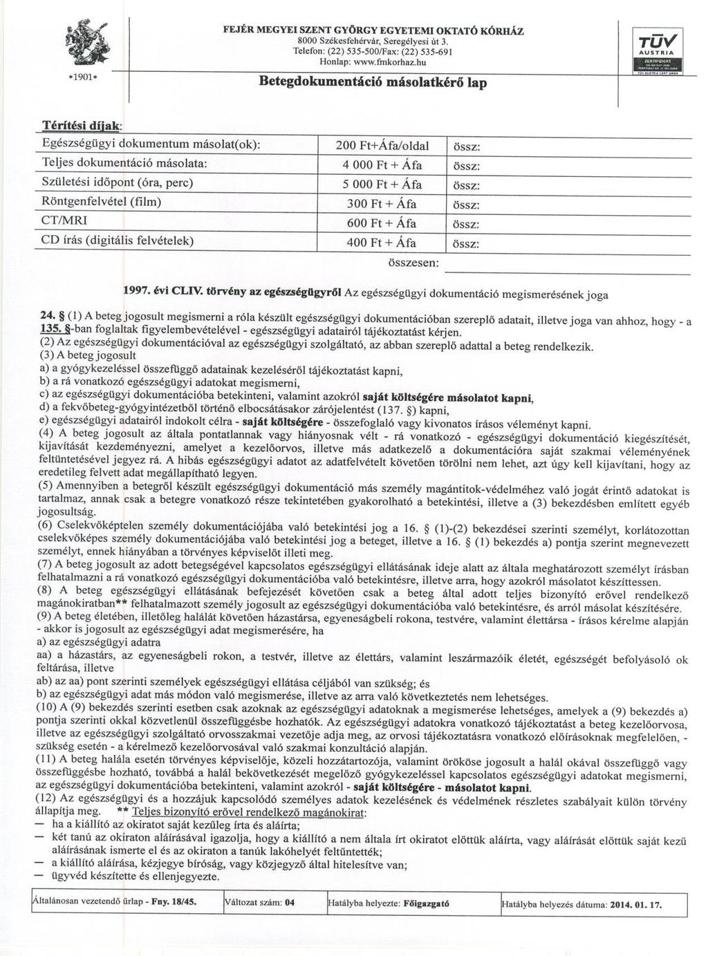 Iktatószám: I/ 7480 /2015 Változat szám: 04