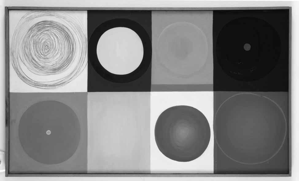 AKNAI KATALIN 8. Keserü Ilona: Tanulmány 1. (Vasarely tiszteletére), 70 120 cm, 1967 Olaj, zománc, grafit, vászon IKI.1967.909 Magángyűjtemény népművészeti ihletésű kompozíciói lettek a leginkább geometrikus formaadású képei.