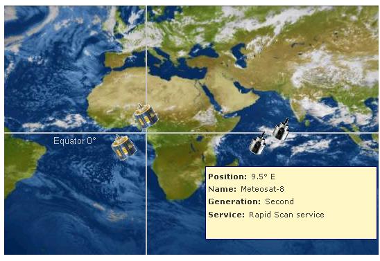 Az MSG műholdak fő műszere a SEVERI 5, mely kétféle területi felbontásban (3 és 1 km), illetve 12 spektrális csatornában