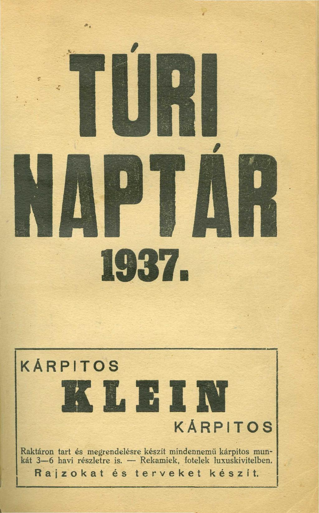 NAPTAR TÚRI 1937, LEIM KÁRPITOS - PDF Free Download