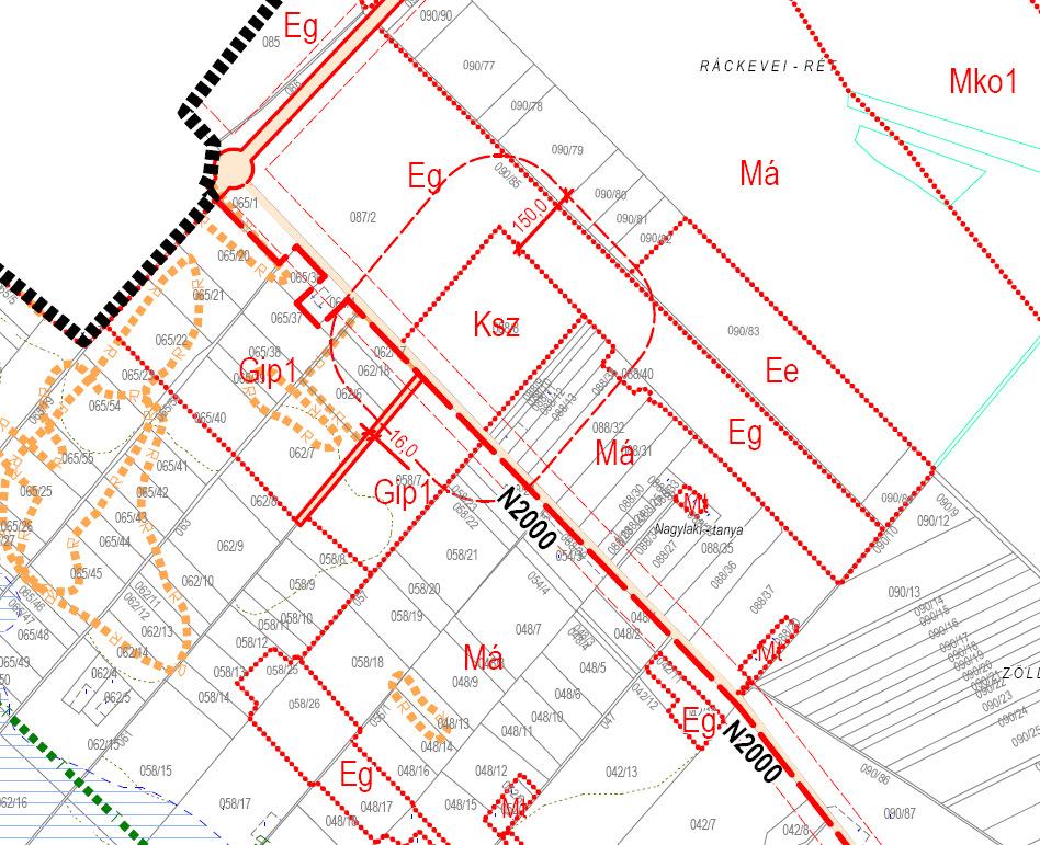 Az erdőterületbe sorolandó, Dabasi út keleti oldalán fekvő 088/37 hrsz-ú telek már erdő művelési ágú, de a hatályos tervben általános mezőgazdasági területként szerepel.