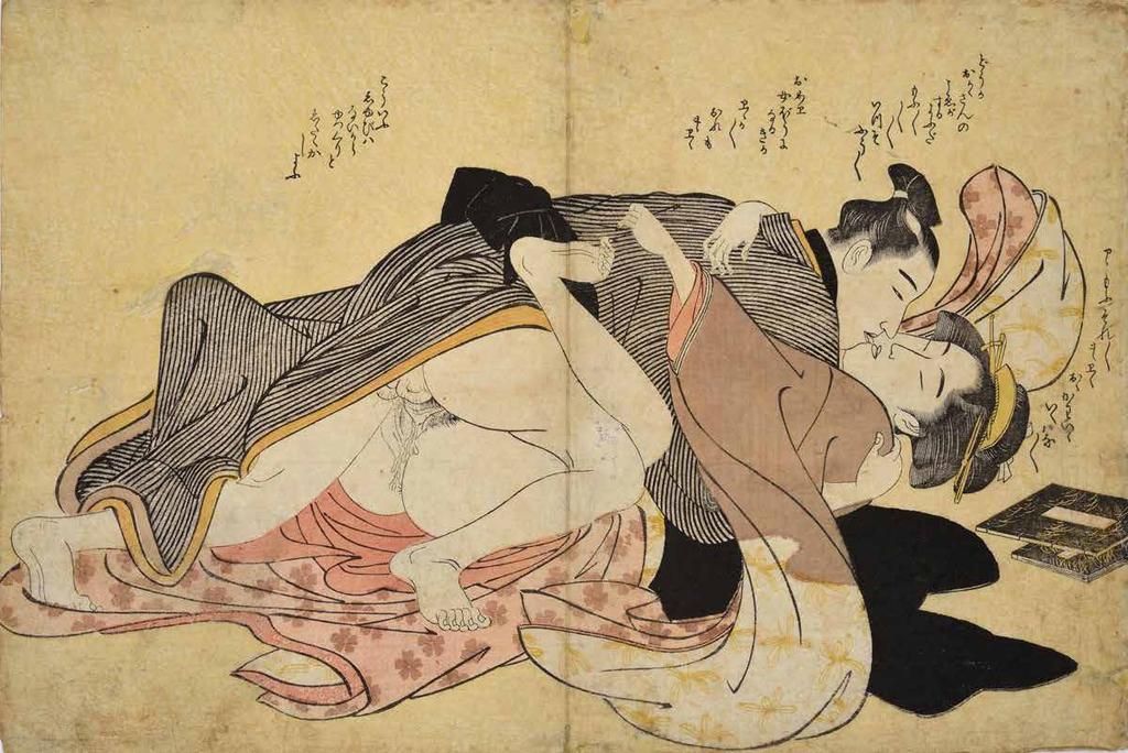 KITAGAWA UTAMARO: SHUNGA, 1800 A shunga nevű művészeti ág, erotikus témájú fametszetek és festmények, amiket a korabeli