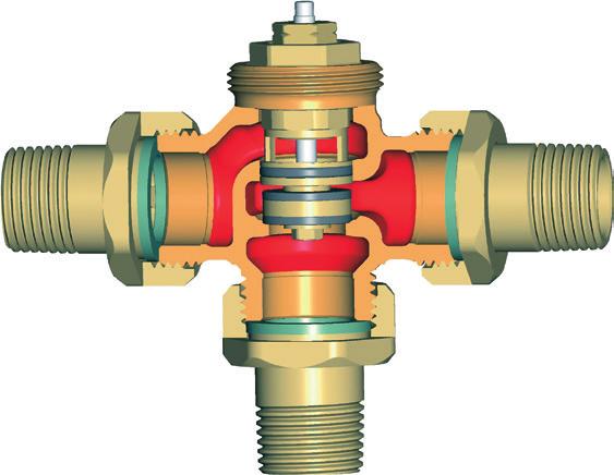 IMI HEIMEIER / Termosztatikus fejek és Radiátor szelepek / Háromjáratú keverő szelep Háromjáratú keverő szelep Háromjáratú keverő szelep, fűtési és hűtési rendszerekhez.
