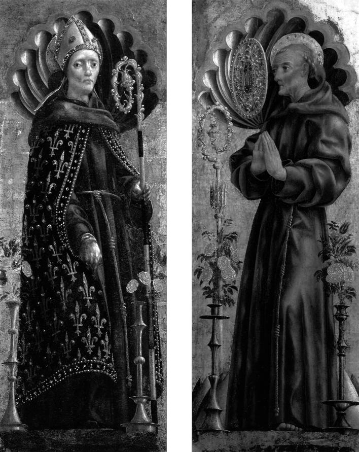 110 HÍVÓSZÓ 11. Michele Pannonio: Toulouse-i Szent Lajos és Sienai Szent Bernardin.