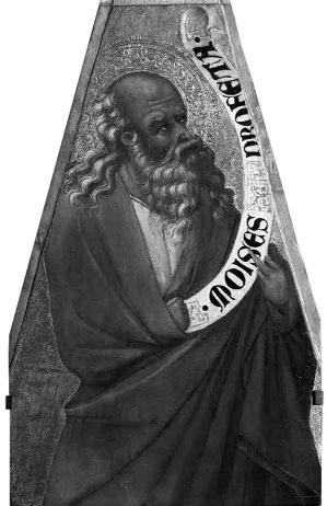 88 HÍVÓSZÓ 4. Maestro d Ovile: Mózes, 1330-50 között. Táblakép. Esztergom, Keresztény Múzeum. Esztergom, Keresztény Múzeum. Mudrák Attila felvétele fontosnak tartotta részletesen ismertetni a firenzei Rivista d Arte folyóiratban.