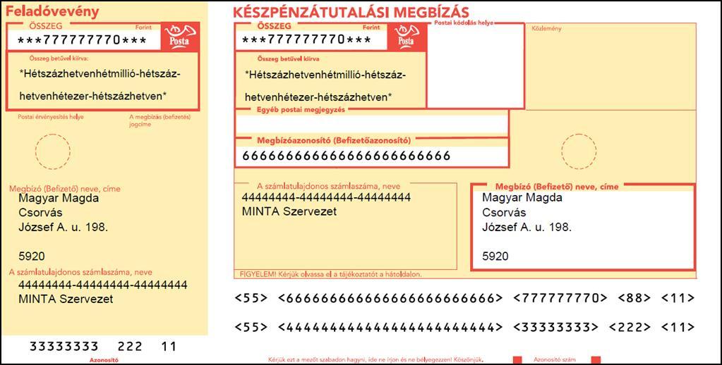 2. számú minta Gépi