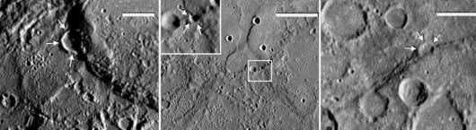 A bolygón megfigyelhetô, repedezett aljzatot mutató krátereknél (8.