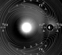 Az ELTE Csillagászati Tanszékének mûködése 2012-ben 323 A térbeli elliptikus korlátozott háromtest-probléma modelljében numerikus módszerekkel vizsgáltuk az L 4 pont stabilitását az excentricitástól