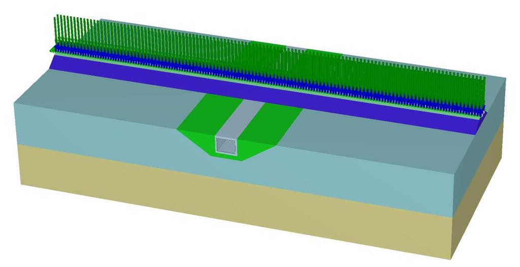 4. GEOTECHNIKAI SZÁMÍTÓGÉPES MODELLEZÉSI EREDMÉNYEK 4.1. A számításokról A számítások célja: a geotechnikai beavatkozás szükségességének megállapítása, a beavatkozás hosszának megállapítása.