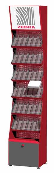 50 DISPLAY Zebra displayek Álló fém display Acéllemezekből készült,