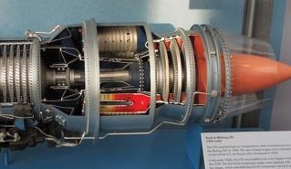 10. ábra: J57 típusú hajtómű részlet [15] Egy harmadik utat választott a Westinghouse vállalat, ami