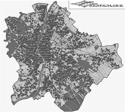 Grafikus ábrázolás Ponttérkép: a területi sorok szemléltetésére használható, a pontok