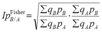 eddig alkalmazott 0 (bázisidőszak) és 1 (tárgyidőszak) jelölések A-ra és B-re módosulnak (A és B a két terület jelölik) Az értékindexet területi összehasonlítás esetén nem értelmezzük!