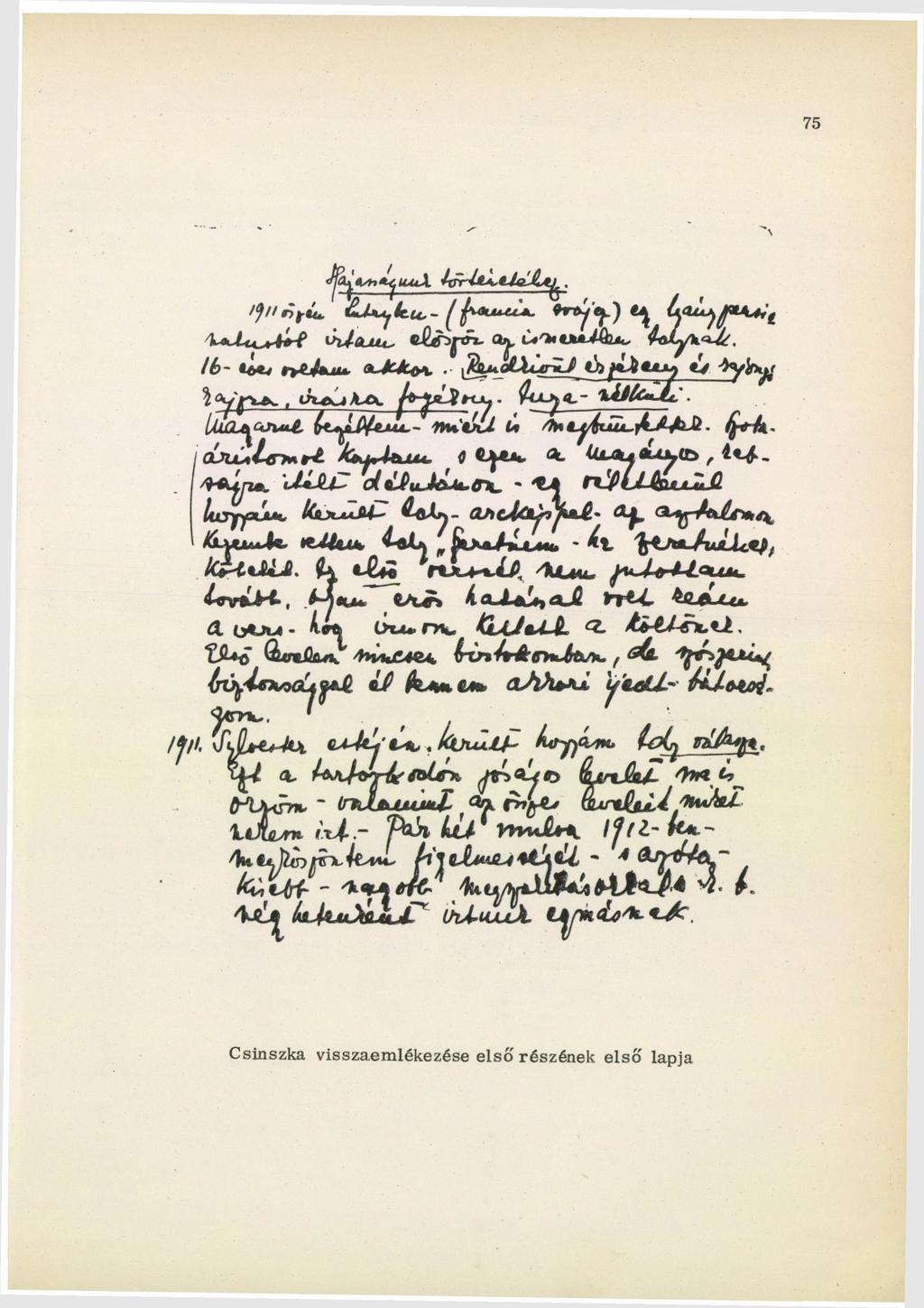Csinszka visszaemlékezése