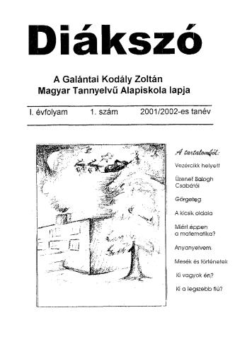 Nem utolsó sorban köszönjük diáklapunk