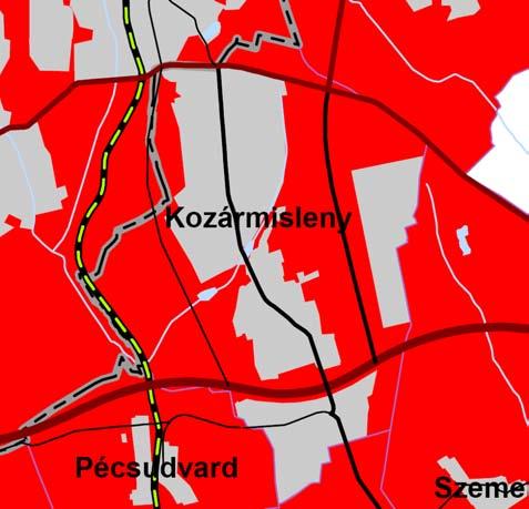 adottságú erdõ magterület Kiváló a dott- - ságú erdõ Tájképvédelem (térségi) Földtani v e- szélyfor