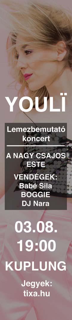 ZENE // NAPI BONTÁS 56 ZENE // NAPI BONTÁS 57 Kassa Trip Hajó 20h A TRIP bemutatja: Bujdosó Trió, Meszecsinka Duó. Mediterrán mámor, közel-keleti révület, álomszerű rumba.