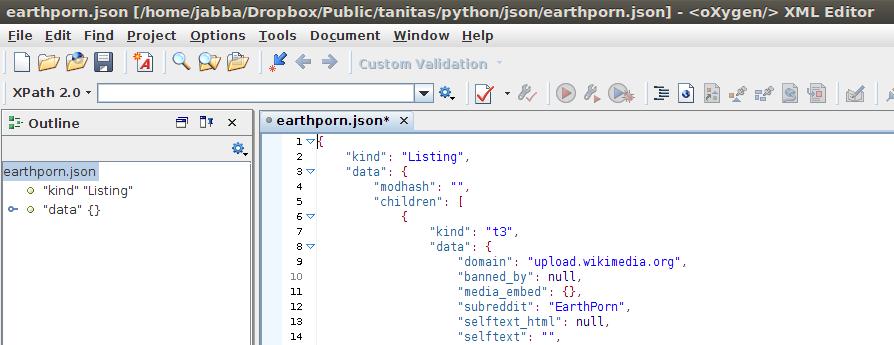 O) Függelék JSON szerializáció (folyt.) Példafájl: earthporn.