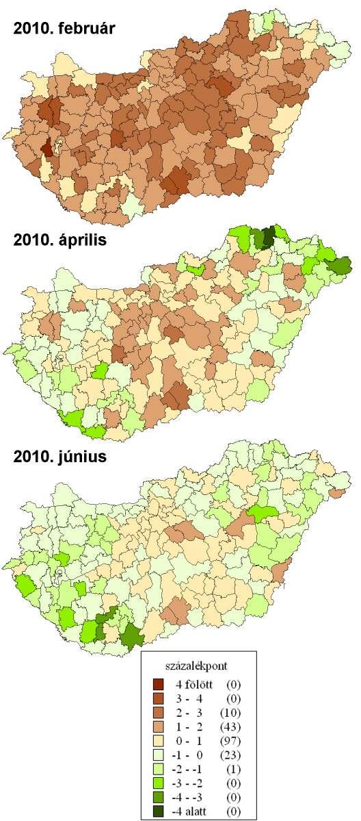 jellemezhetı agglomerációs térségekben ez javítja a munkanélküliségi mutató értékét, a népességet vesztı térségekben (így pl.