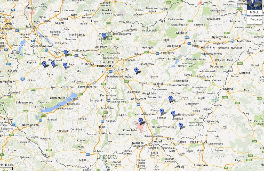 2014-BEN ÁTADOTT KERTEK Rábaszentandrás Nemesszalók Nagybörzsöny Ipolytölgyes Sikátor Csővár Nézsa Budakeszi Zsámbék Varsány Gyöngyös Pánd Tomor Markaz