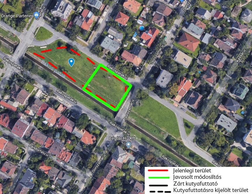 Ungvár utcai kutyás sétány a patak mentén Ungvár utca és a Rákospatak utca sarkán, nyílt 2018. április 24.