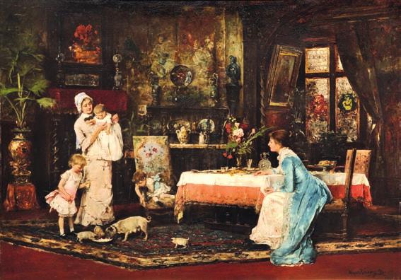 Munkácsy Mihály: Két család a szalonban (1880; v.