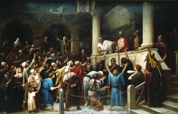 Munkácsy Mihály: Ecce homo (1896; Déri Múzeum) Az ezredév kezdetén, 1895. december 31-én éjfélkor az ország egész területén megkondultak a harangok. A Képviselőház 1896.