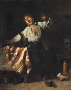 Munkácsy Mihály: Ásító inas (1869; v.
