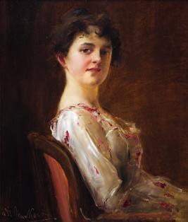 Munkácsy Mihály: Reök Ivánné arcképe (1885; Déri Múzeum) töményebb festékhasználattal, kidolgozott megoldással, keményebb, határozott, egyértelmű körvonal alkalmazásával nehezíti az ábrázolást,