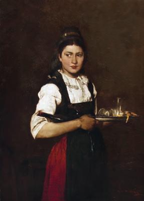 1876 Három festmény egy modell Leány tálcával (1876; Munkácsy Mihály Múzeum) Ezen a Colpachon született képen, amely éveken keresztül Latabár Kálmán tulajdonában volt, találkozhatunk egy, több