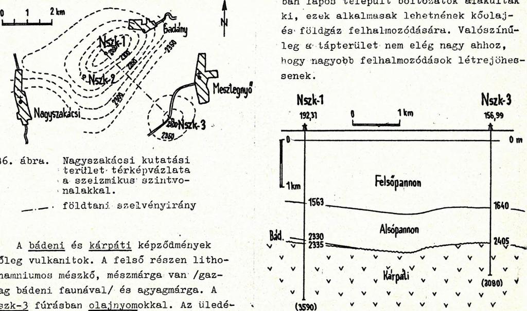szerkezeti helyzetben. Különben a helyi szerkezeti1 viszonyok nem eléggé-részletesen' tisztázottak. A fúrások 'nem érték el a harmadidőszaki medence aljzatát.