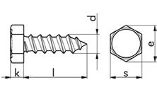 Lemezcsavarok hexagon head tapping screws hatapfejje Cikkszám 0114 Aak C DIN 797 acé e 5,4 7,59 8,71 8,71 10,95 14,2 k 1,5 2,8 3 4 4,8 5,8 s 5 7 8 8 10 13 d 2,9 4,2 4,8 5,5,3 8 9,5 0114 29 95 0114 48