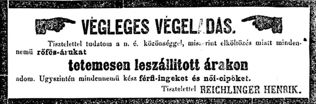 Hirdetések száma (db) A vállalkozás azonban az új helyiségben sem bizonyult hosszú életűnek, Reichlinger Henrik fél esztendővel később véglegesen elbúcsúzott a szentesiektől: 510 A Szentesi Lap