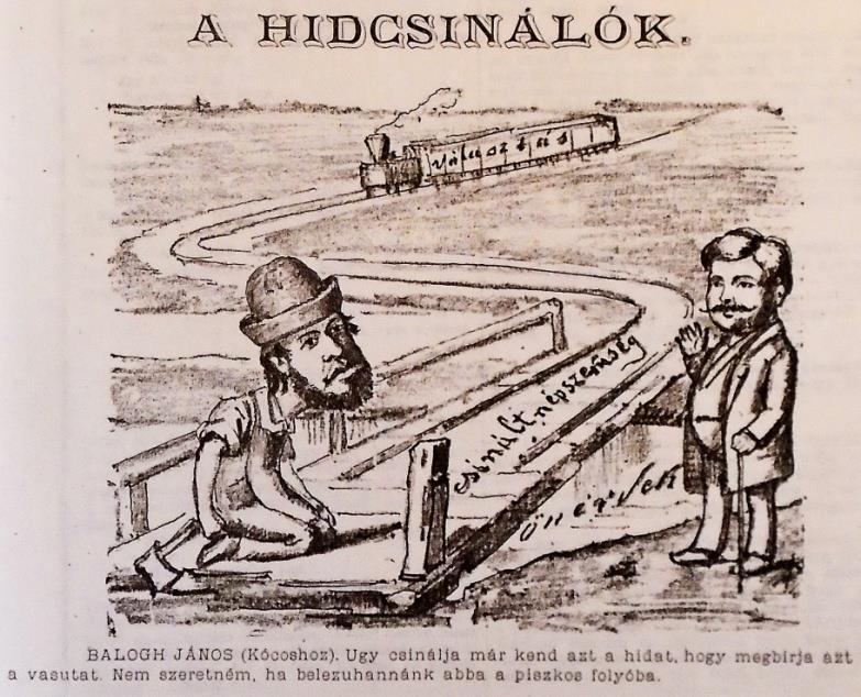 még az életében el fogja intézni az ő panaszát figurázza ki a lap a szerinte túlságosan lassú ügyintézést. 593 A Darázs 1883. július 22-i számának (I. évf. 12. sz.) címlapján Sima Ferenc ( Kóczos Ferkó ) és Balogh János polgármester ezúttal a saját nevén együtt látható.