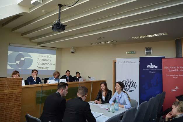 MAGYAR NEMZETI BANK 1.5. A JOGHALLGATÓK SZAKMAI SEGÍTÉSE AZ ELSA BKIK ELSŐ ALTERNATÍV VITARENDEZÉSI VERSENY 2017.