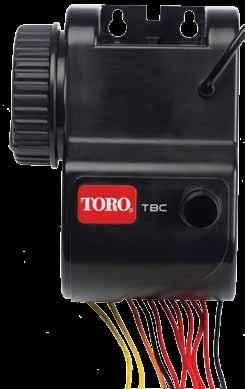 TBCWP vízálló elemes vezérlő 1, 2, 4 és 6 zóna Elemes működés Vízálló A TBCWP (Toro Battery Controller WaterPoof) vandálbiztos elemes vezérlő, ami gazdaságos és kényelmes a hálózati
