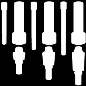 külső kúpos, átmenő csavarral SUKUS MAGASSÁG () 0, 1 mm RENDSZEREK PE RP CA CX ST B AC C BR DT