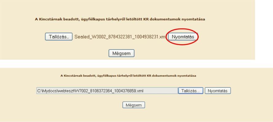 10. A Nyomtatás gombra kattintást