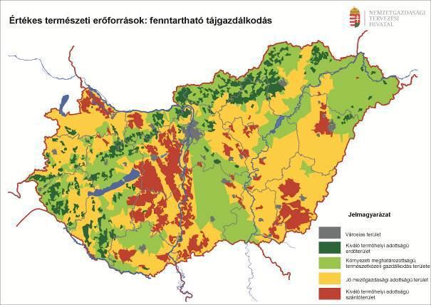 A fenti szakpolitikai keretekbe illeszkedő vidékpolitika funkciója a vidéki térségek fenntartható fejlődésének biztosítása, melynek elemei: - A táj, a természeti értékek és erőforrások védelme és